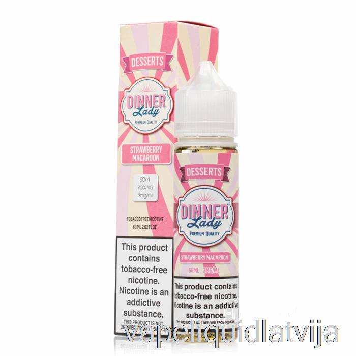 Zemeņu Macaroon - Vape Vakariņas Lady E-šķidrums - 60ml 3mg Vape šķidrums